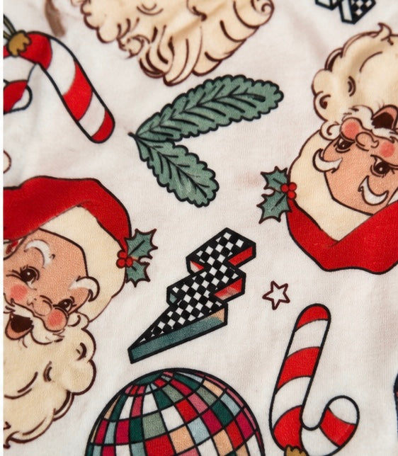 Vintage Santa Bamboo Zip Pajamas