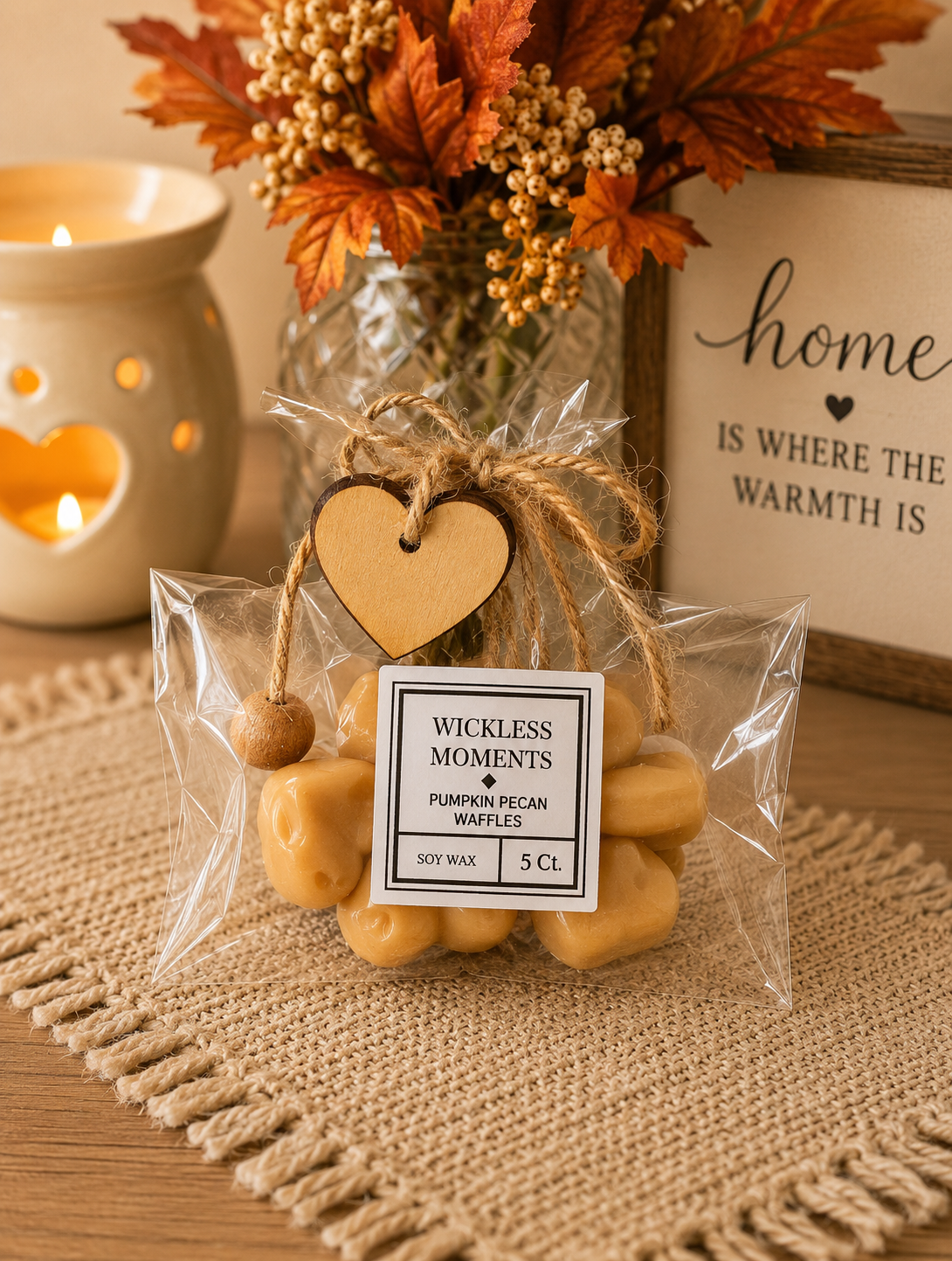 Pumpkin Pecan Waffles Soy Wax Heart Melts | 5 Count