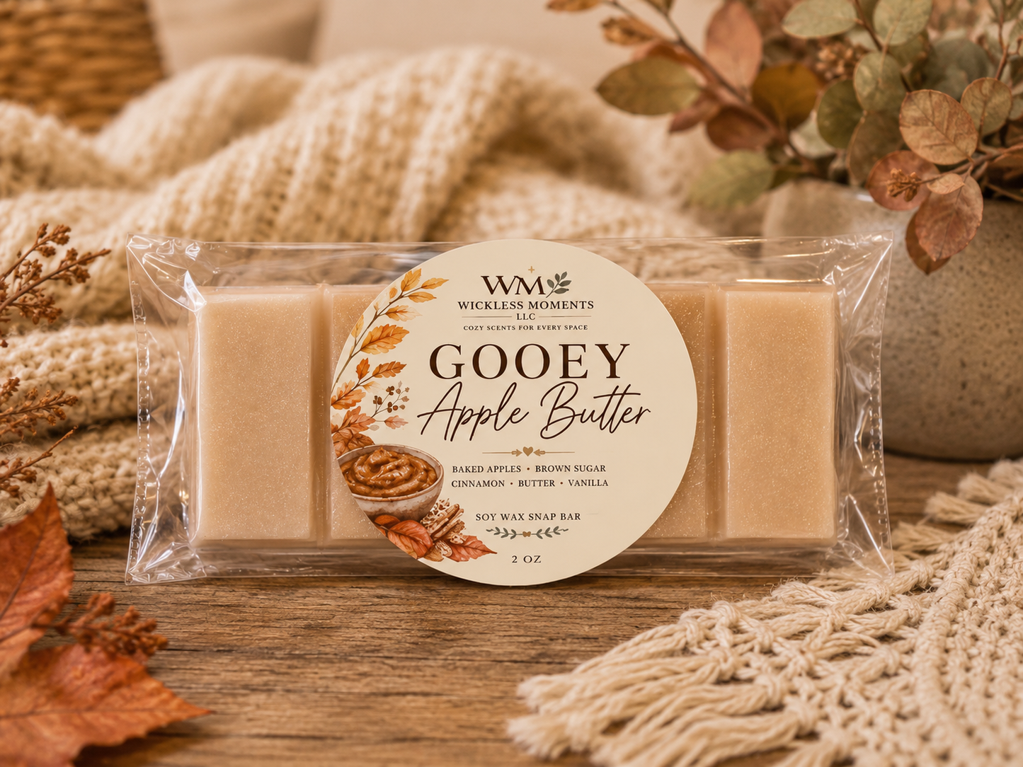 Gooey Apple Butter Soy Wax Snap Bar | 2 oz