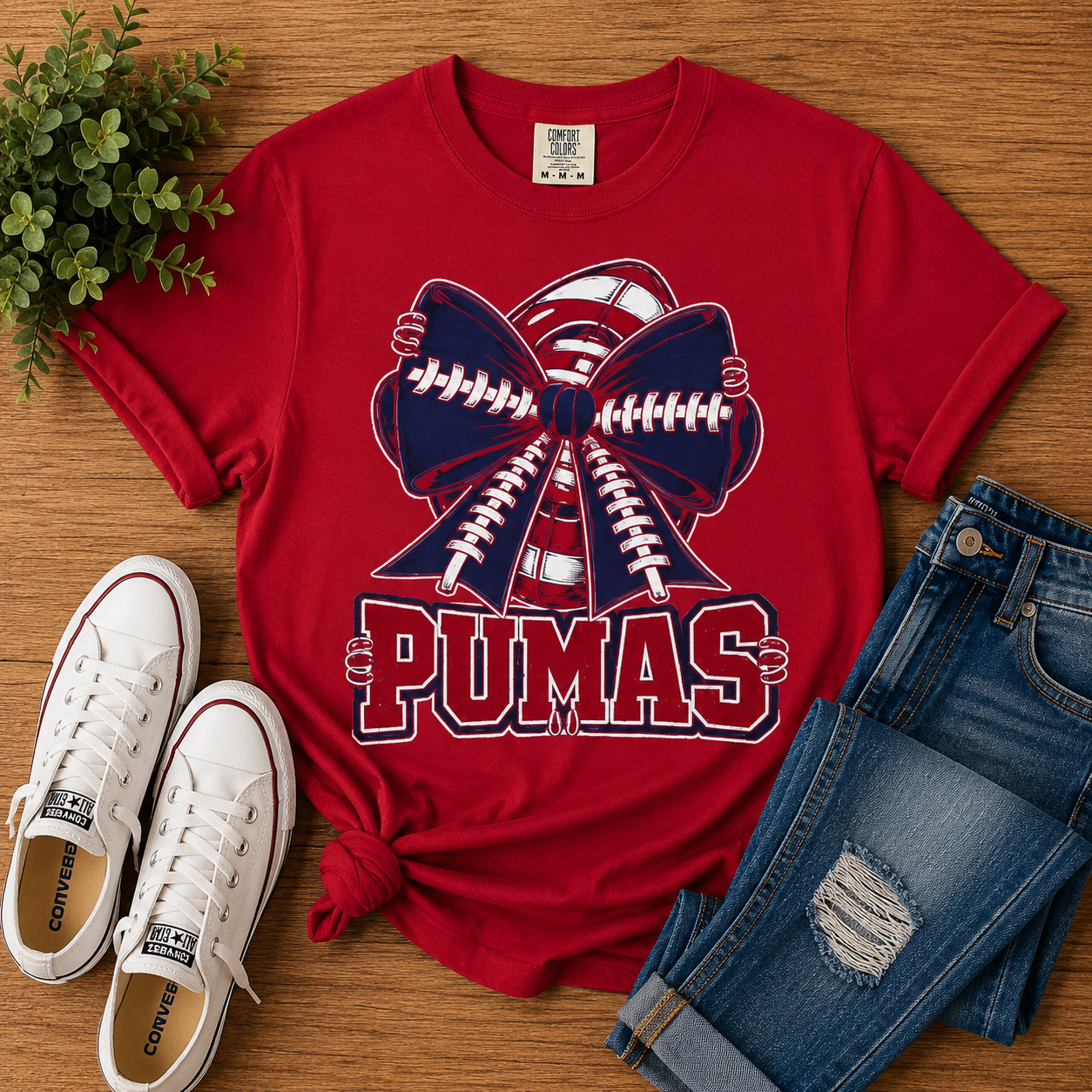 Perry High School Pumas Football Mama Game Day T-Shirt