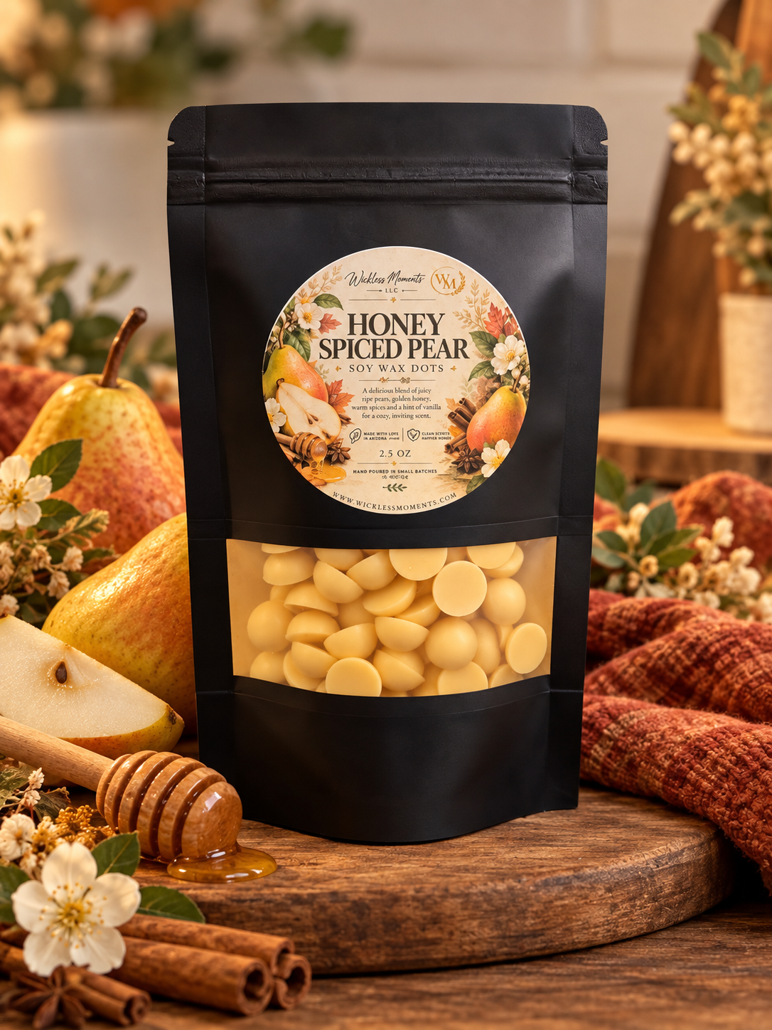 Honey Spiced Pear Soy Wax Dots |Small Bag 2.5 oz