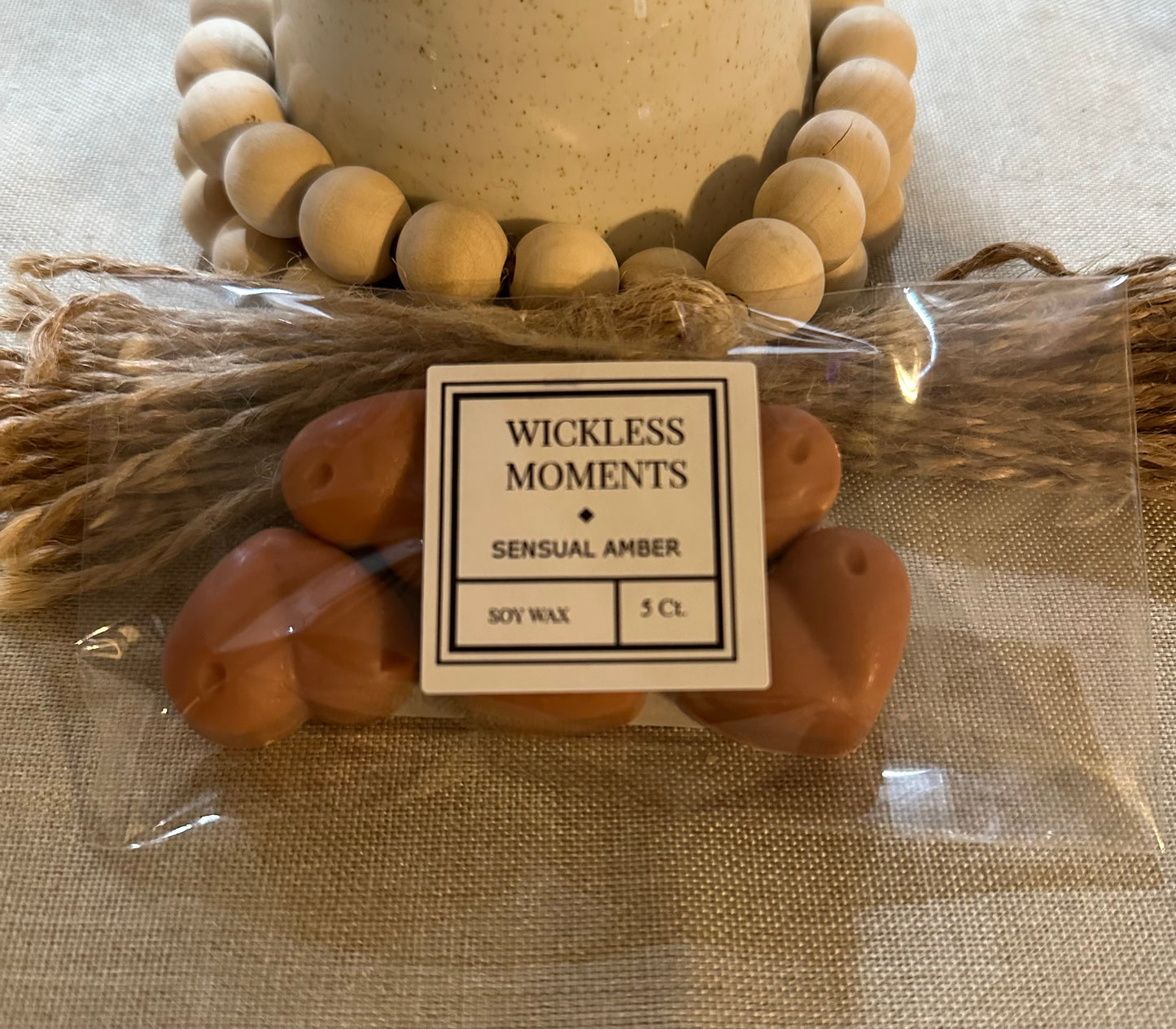 Sensual Amber Soy Wax Heart Melts 5ct.
