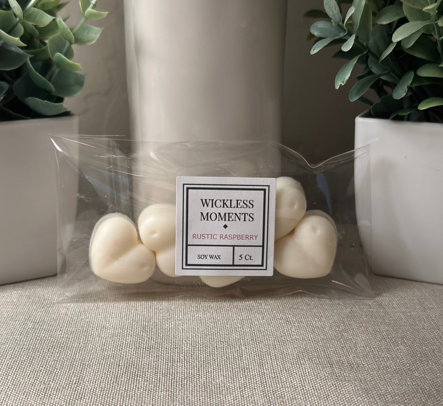 Rustic Raspberry Soy Wax Heart Melts 5ct.