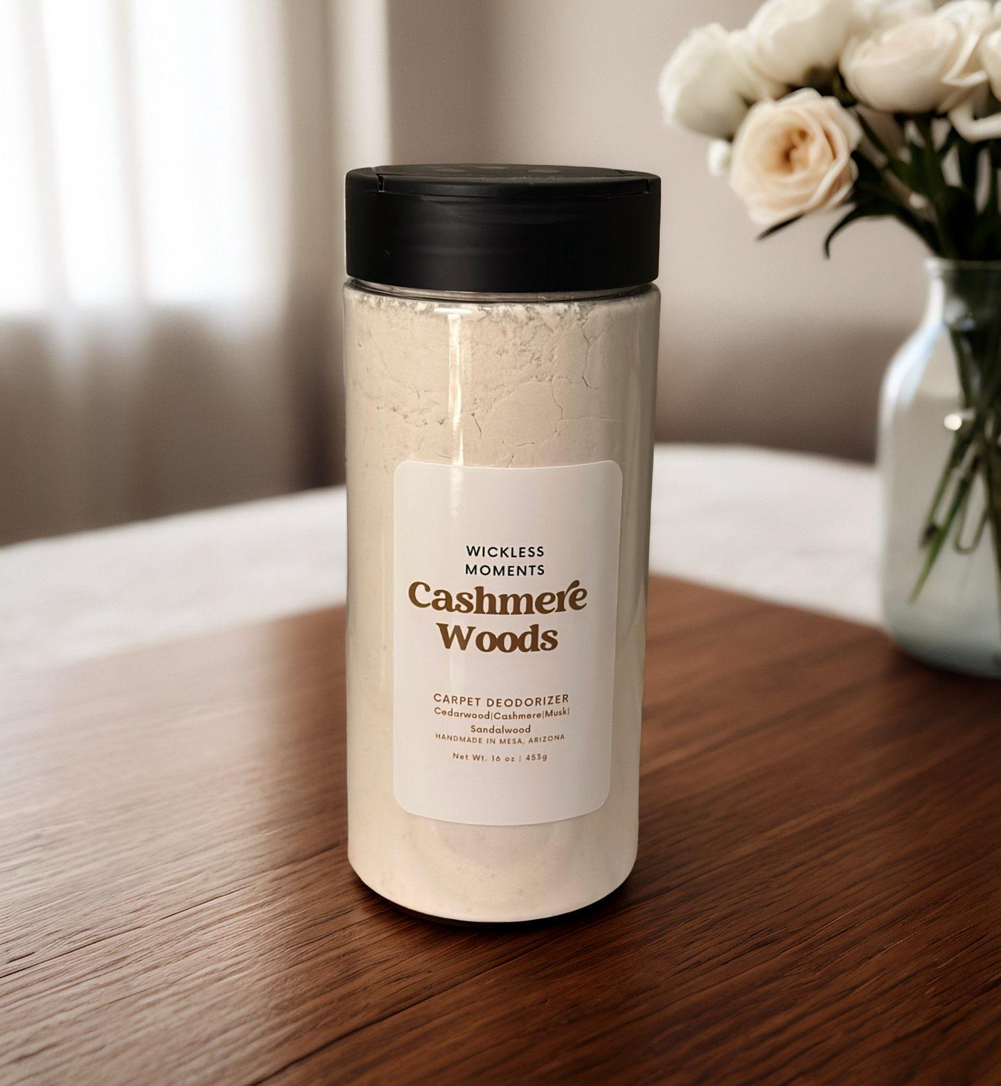 Cashmere Woods Carpet Deodorizer – Warm Cozy Scent | Odor Eliminating Powder for Carpets & Rugs