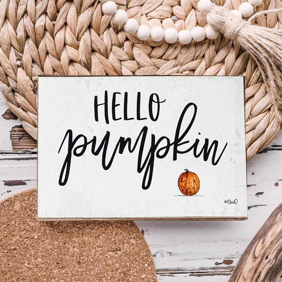 Hello Pumpkin Farmhouse Tiered Tray Sign