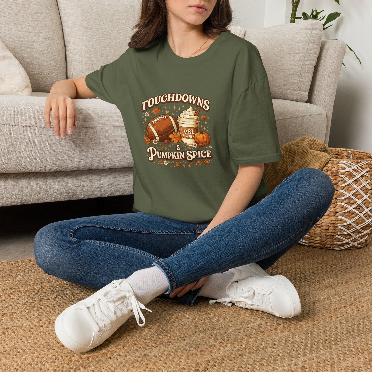 Touchdowns & Pumpkin Spice Graphic Tee | Fall Football Shirt