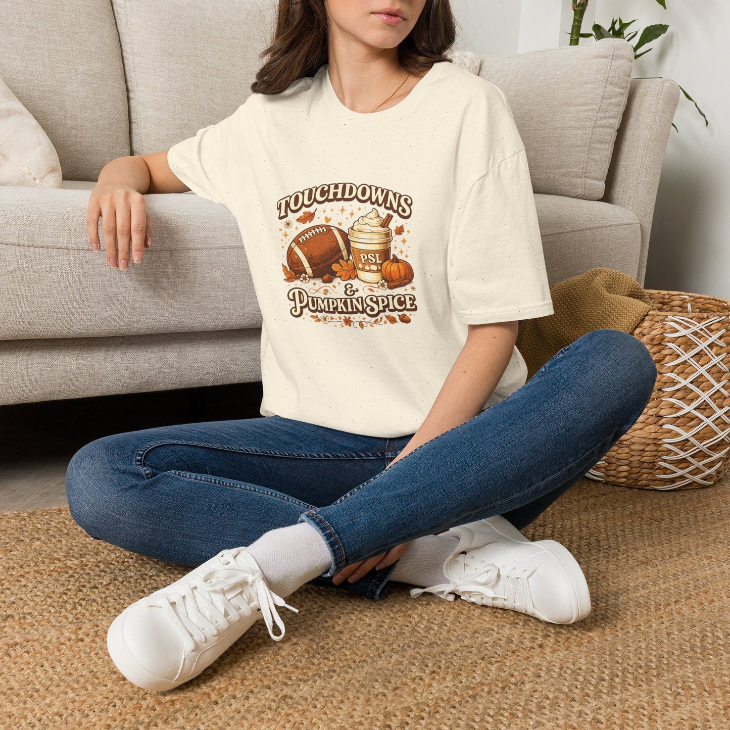 Touchdowns & Pumpkin Spice Graphic Tee | Fall Football Shirt