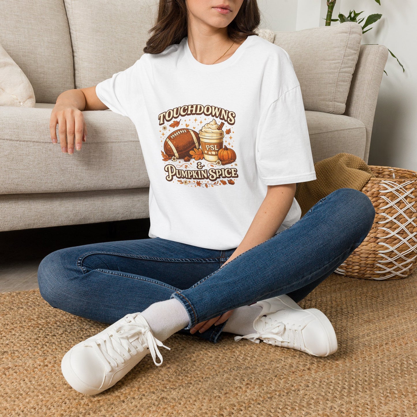 Touchdowns & Pumpkin Spice Graphic Tee | Fall Football Shirt
