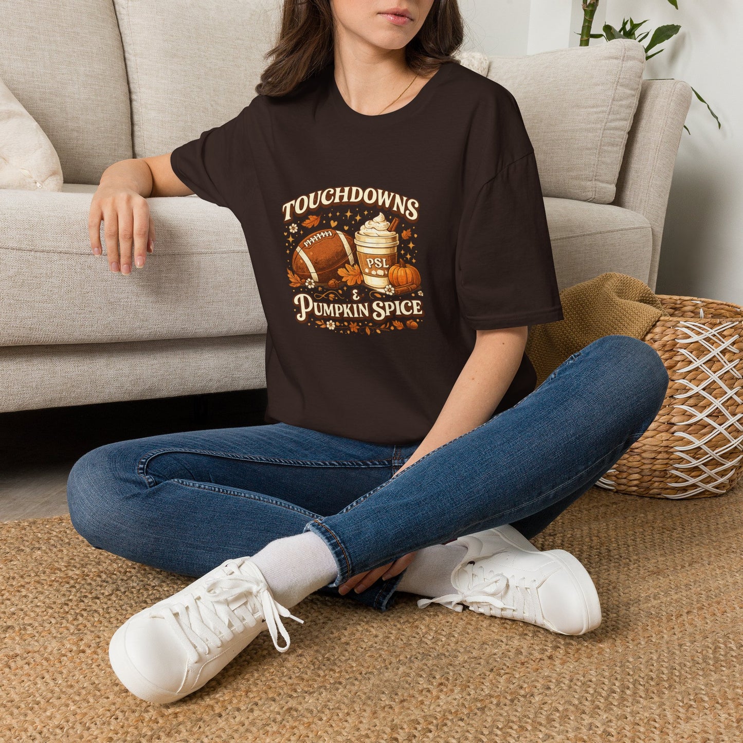 Touchdowns & Pumpkin Spice Graphic Tee | Fall Football Shirt