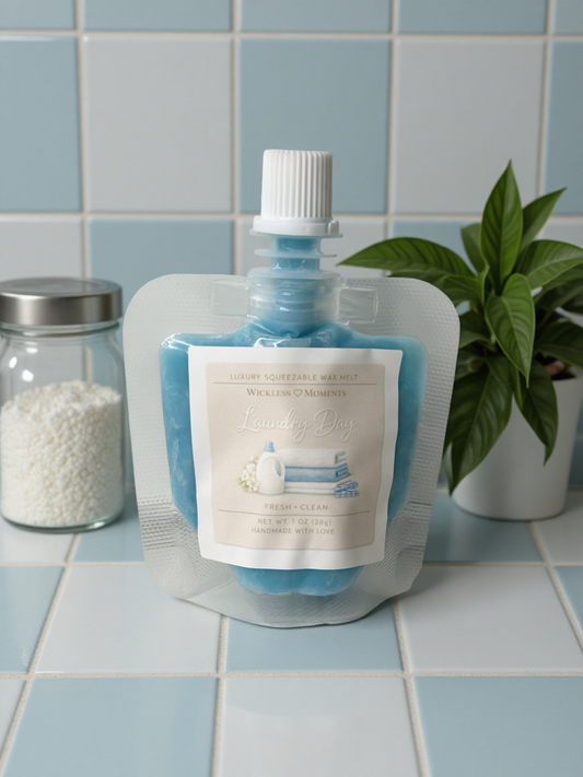 Laundry Day Squeezable Wax Melt – Fresh Clean Cotton Scent | Long-Lasting Luxury Home Fragrance