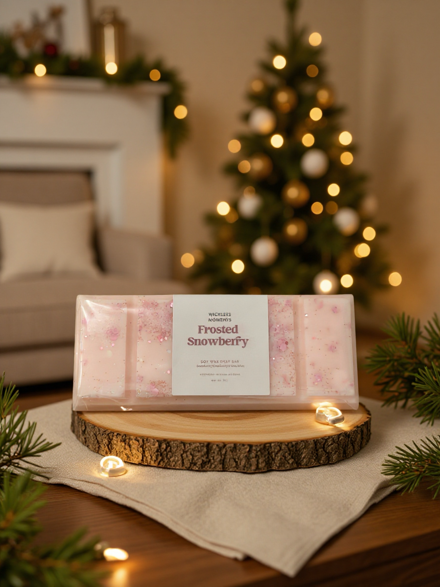 Frosted Snowberry Soy Wax Snap Bar