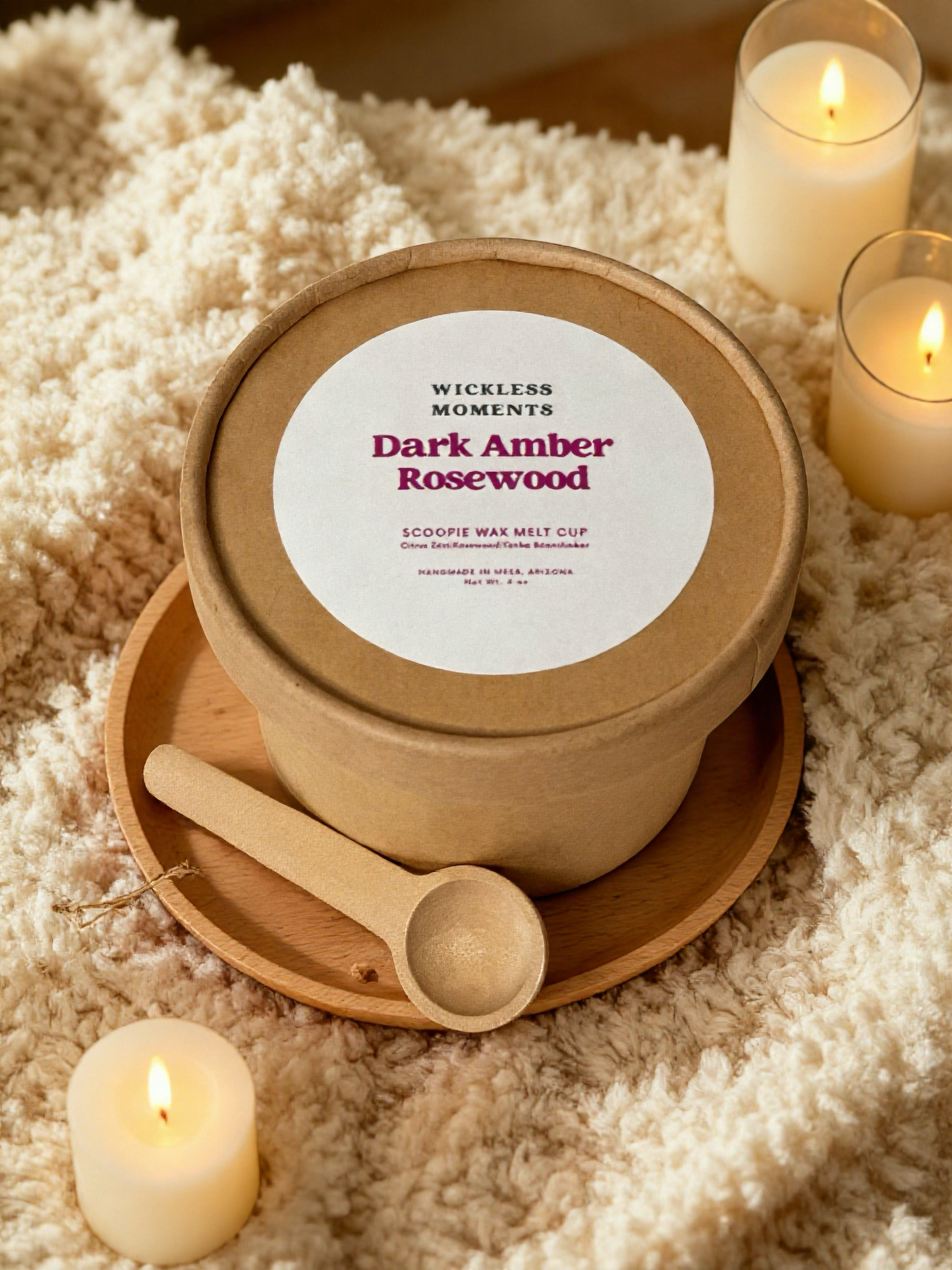 Dark Amber Rosewood Scoopie Wax Melt Cup | 4 oz