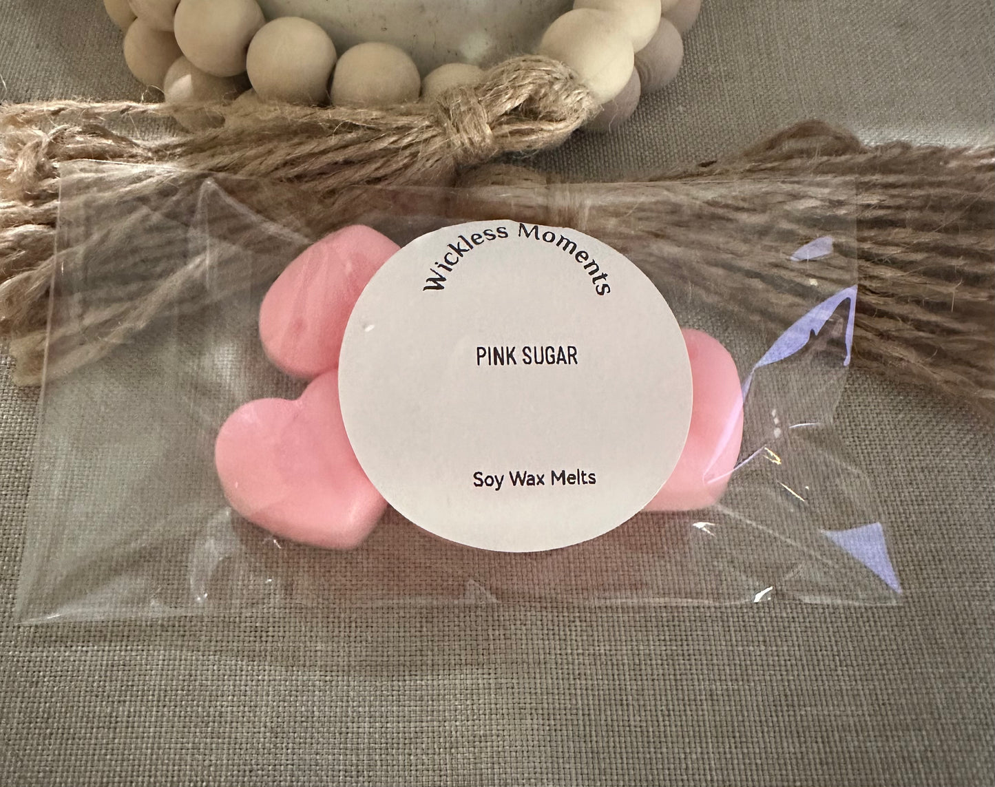 Pink Sugar Soy Wax Heart Melt 5ct.