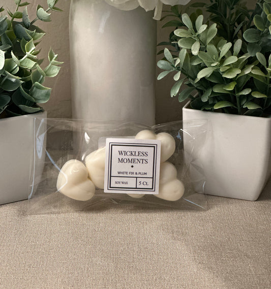 White Fir & Plum Soy Wax Heart Melts 5ct.