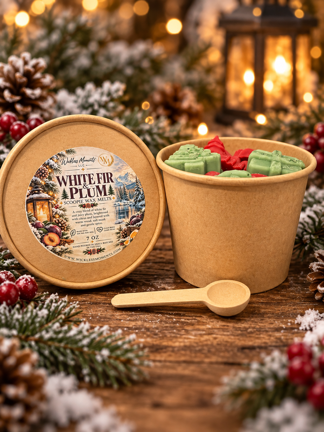 White Fir & Plum Scoopie Wax Melt Cup | 7oz