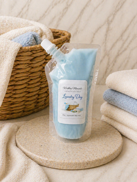 Laundry Day Squeezable Wax Melt – Fresh Clean Cotton Scent | Long-Lasting Luxury Home Fragrance