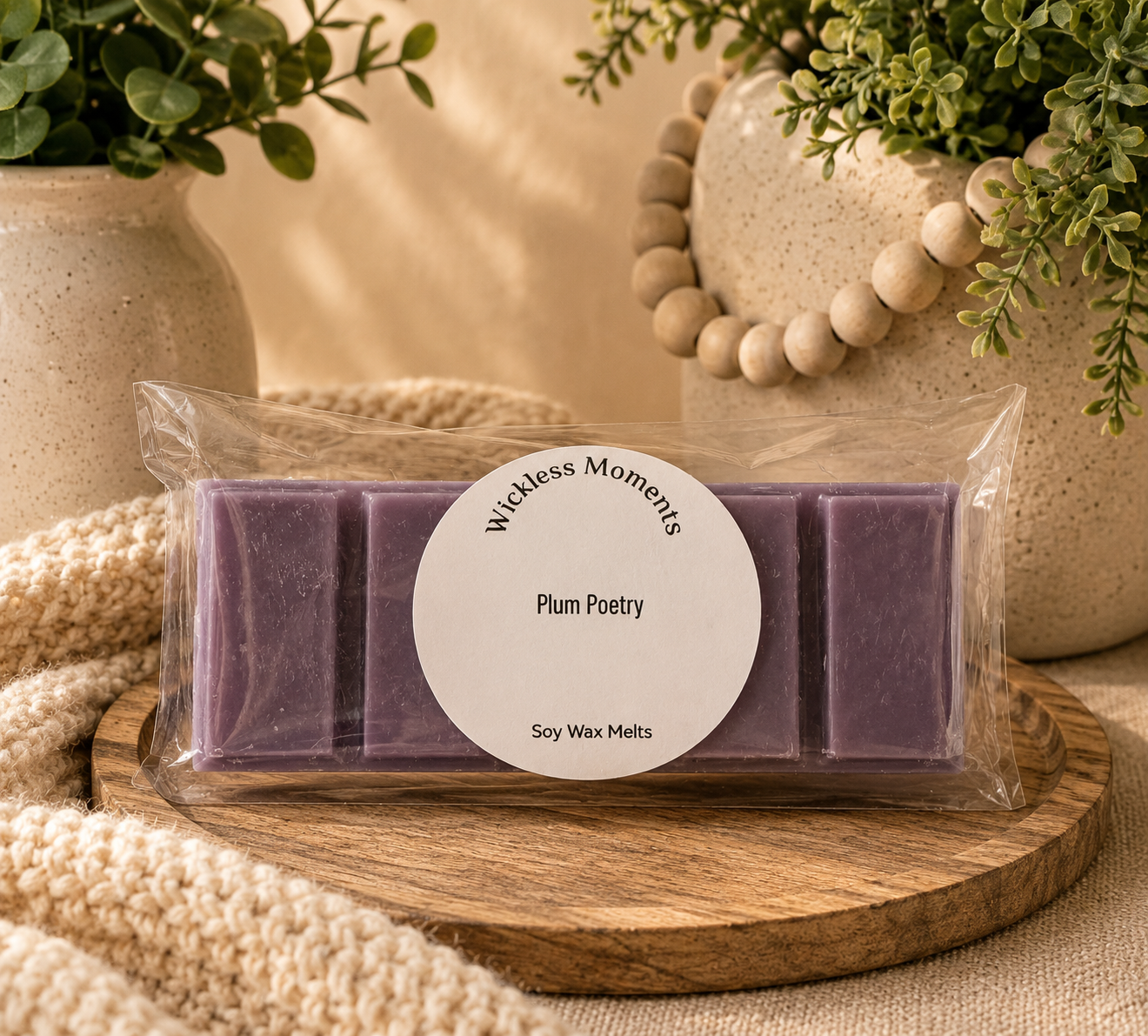 Plum Poetry Soy Wax Snap Bar | 2 oz Luxury Wax Melt