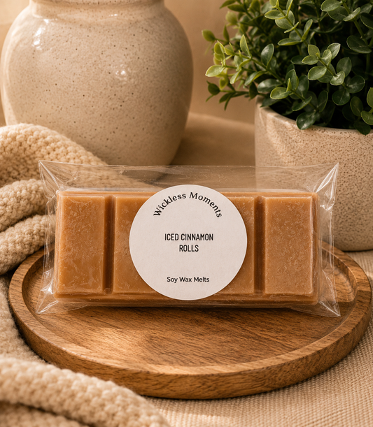 Iced Cinnamon Roll Soy Wax Snap Bar | 2 oz Luxury Wax Melt