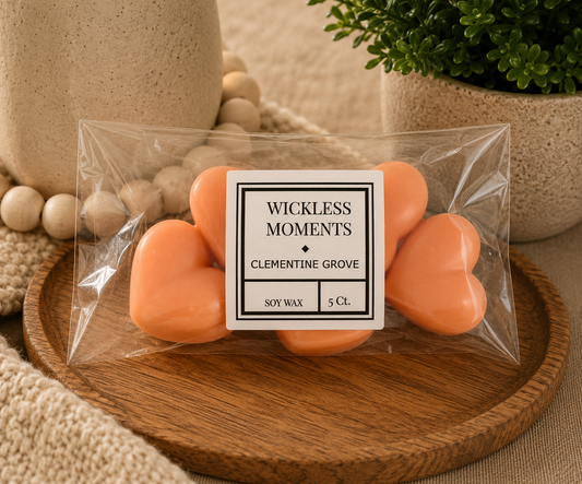 Clementine Grove Soy Wax Heart Melts | 5 Count