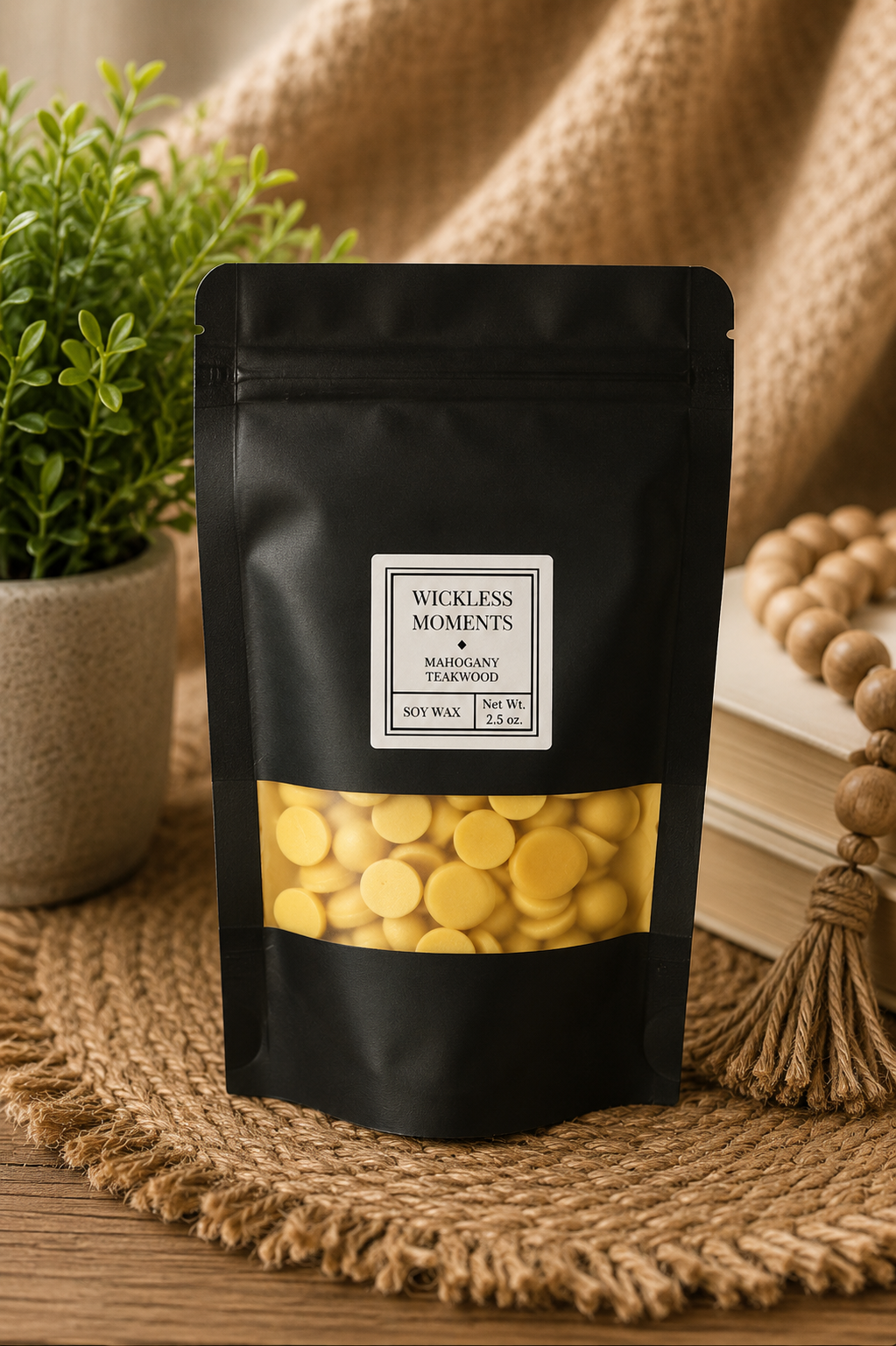 Mahogany Teakwood Soy Wax Melt Dots | Small Bag 2.5 oz