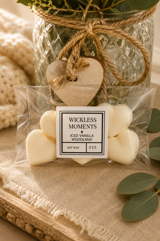 Iced Vanilla Woodland Soy Wax Heart Melts | 5 Count