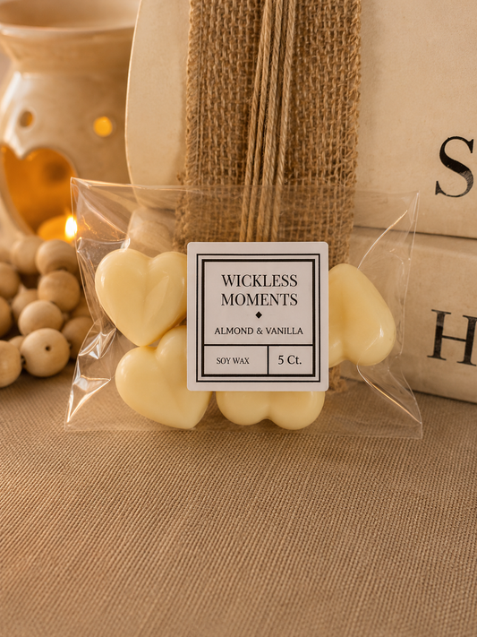 Almond & Vanilla Soy Wax Heart Melts | 5 Count