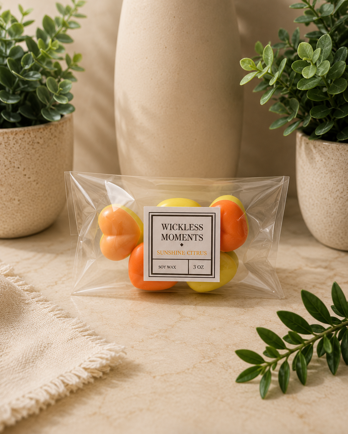 Signature Citrus Soy Wax Heart Melts 5ct.