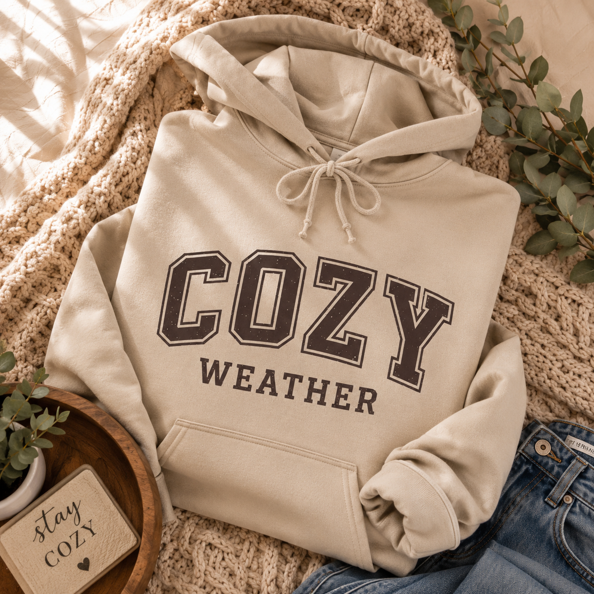 Cozy Weather Graphic Hoodie | Fall Fleece Pullover