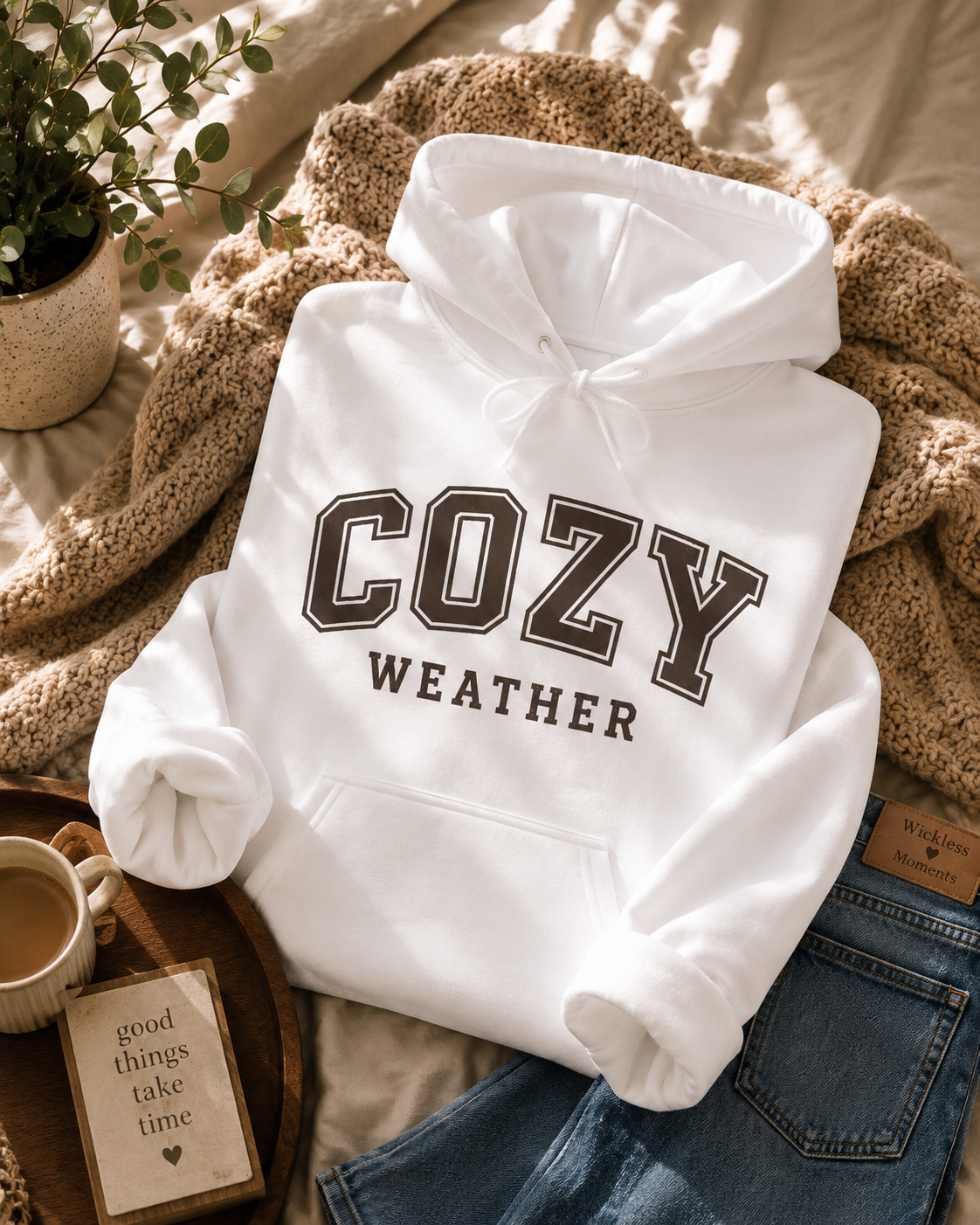 Cozy Weather Graphic Hoodie | Fall Fleece Pullover