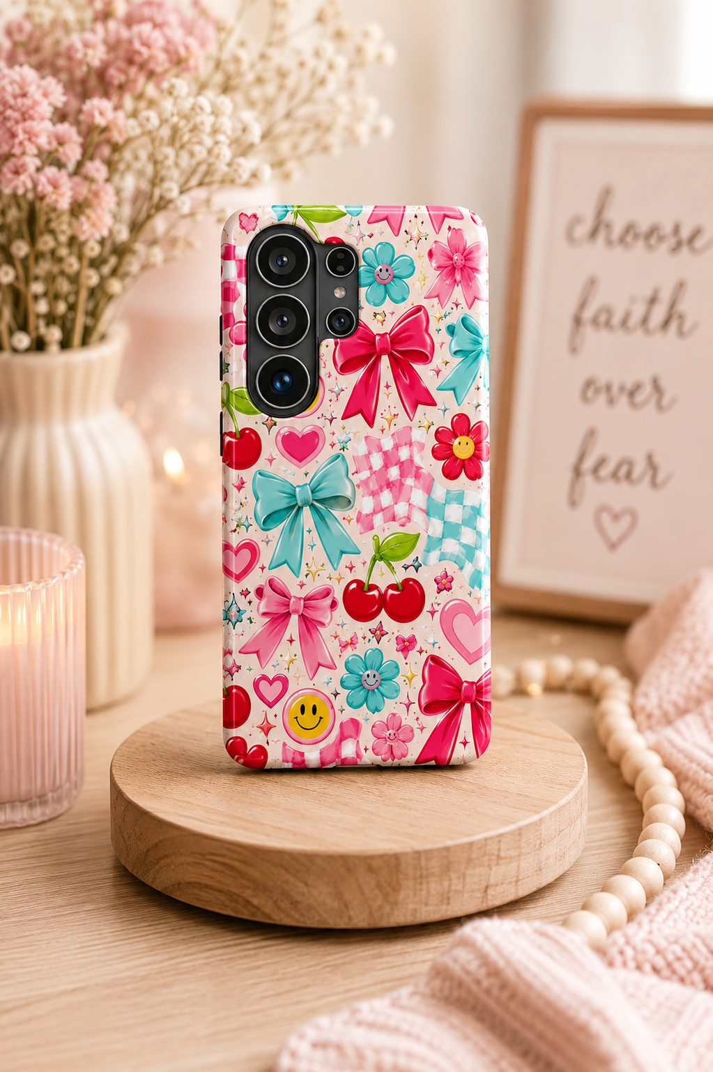 Cute Bow & Cherry Phone Magnetic Impact Resistant  Case