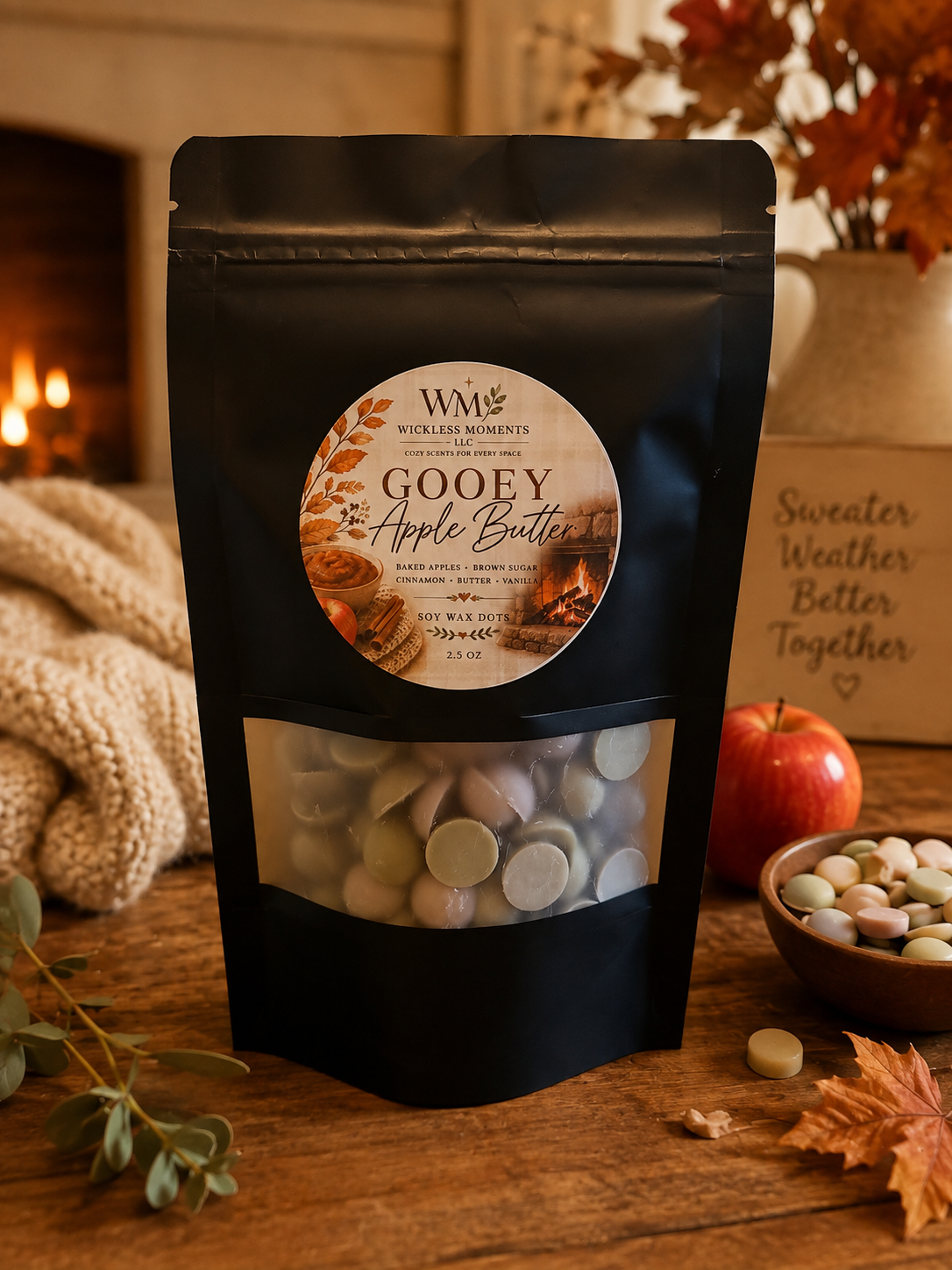 Gooey Apple Butter Soy Wax Dots |Small 2.5 oz