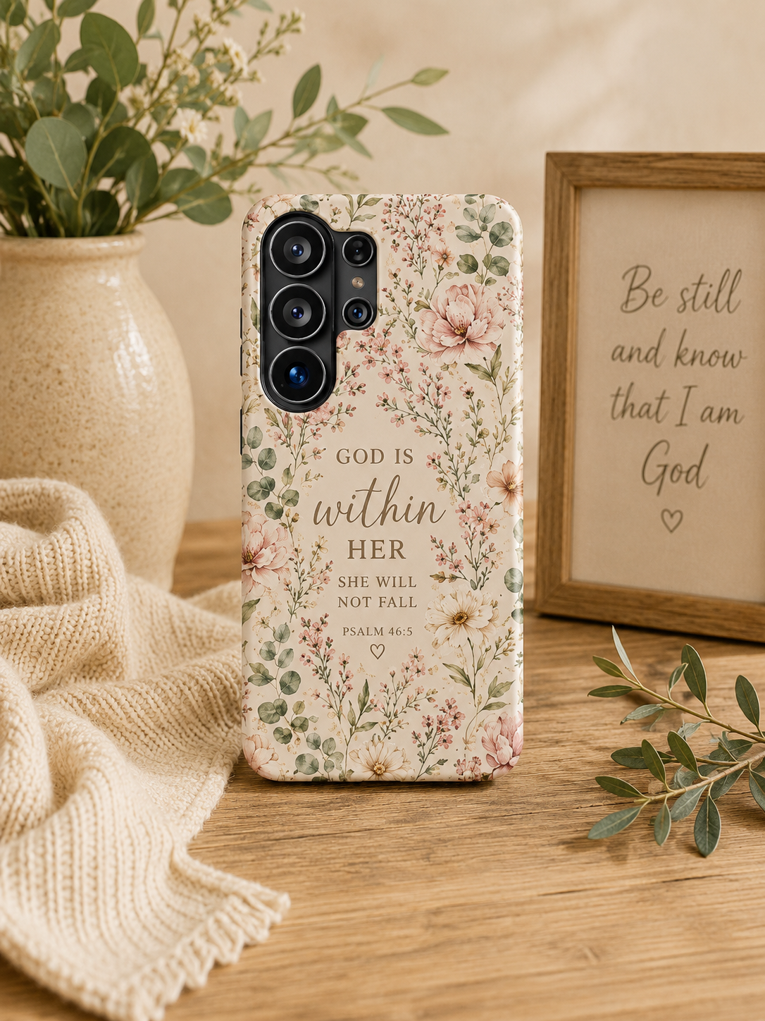 God Is Within Her – Psalm 46:5 Floral Magnetic Tough Phone Case