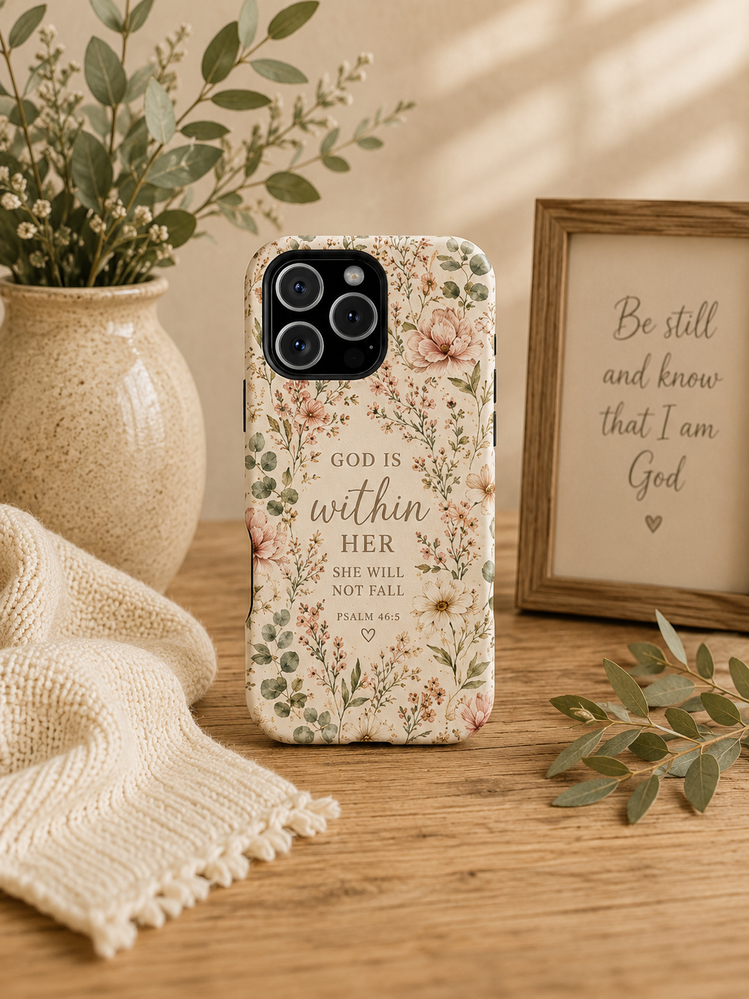 God Is Within Her – Psalm 46:5 Floral Magnetic Tough Phone Case