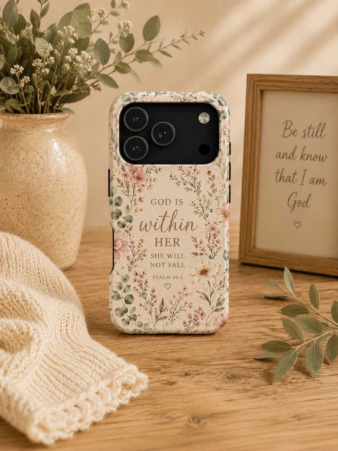 God Is Within Her – Psalm 46:5 Floral Magnetic Tough Phone Case