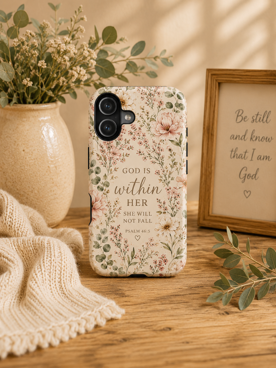 God Is Within Her – Psalm 46:5 Floral Magnetic Tough Phone Case