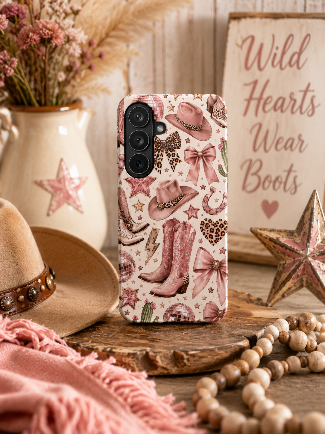 Cowgirl Boots & Bows Magnetic Impact Resistant Phone Case