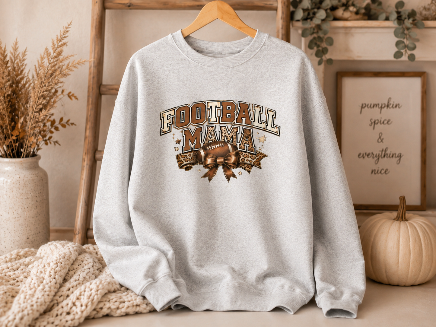 Football Mama Cozy Crewneck Sweatshirt | Women’s Game Day Pullover