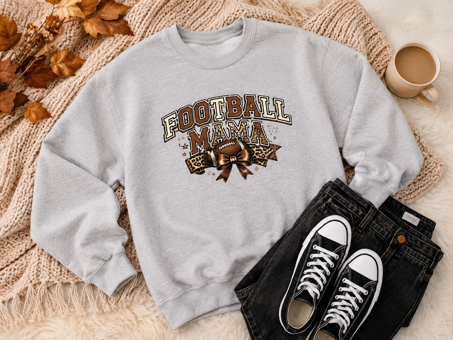 Football Mama Cozy Crewneck Sweatshirt | Women’s Game Day Pullover