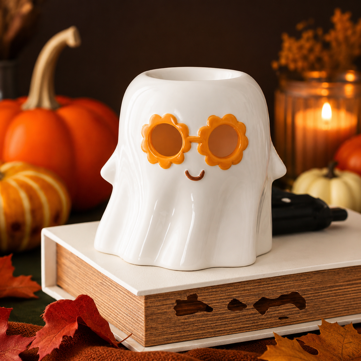 Cozy Ghost Ceramic Wax Melt Warmer | Halloween Home Décor