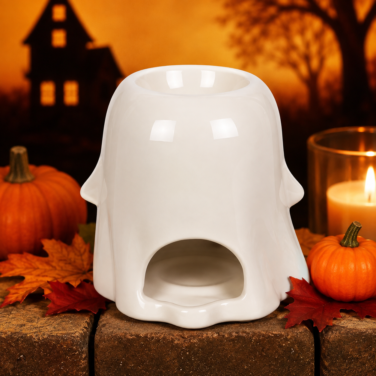 Cozy Ghost Ceramic Wax Melt Warmer | Halloween Home Décor