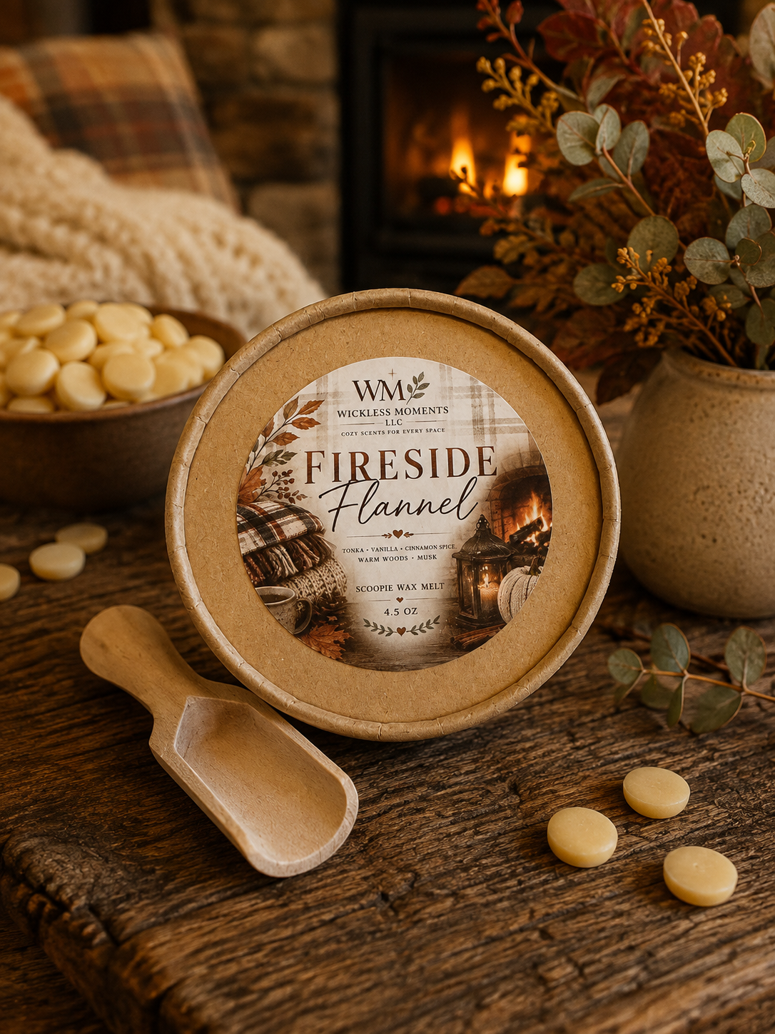 Fireside Flannel Scoopie Soy Wax Melt Cup | 4.5 oz