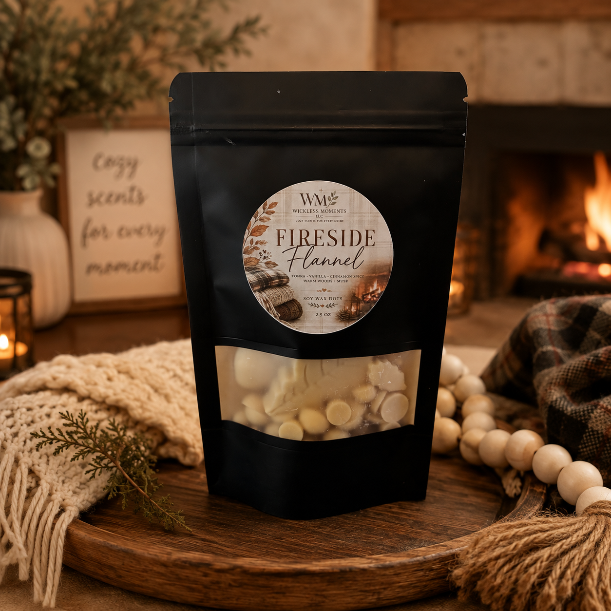 Fireside Flannel Soy Wax Dots | Small Bag 2.5 oz