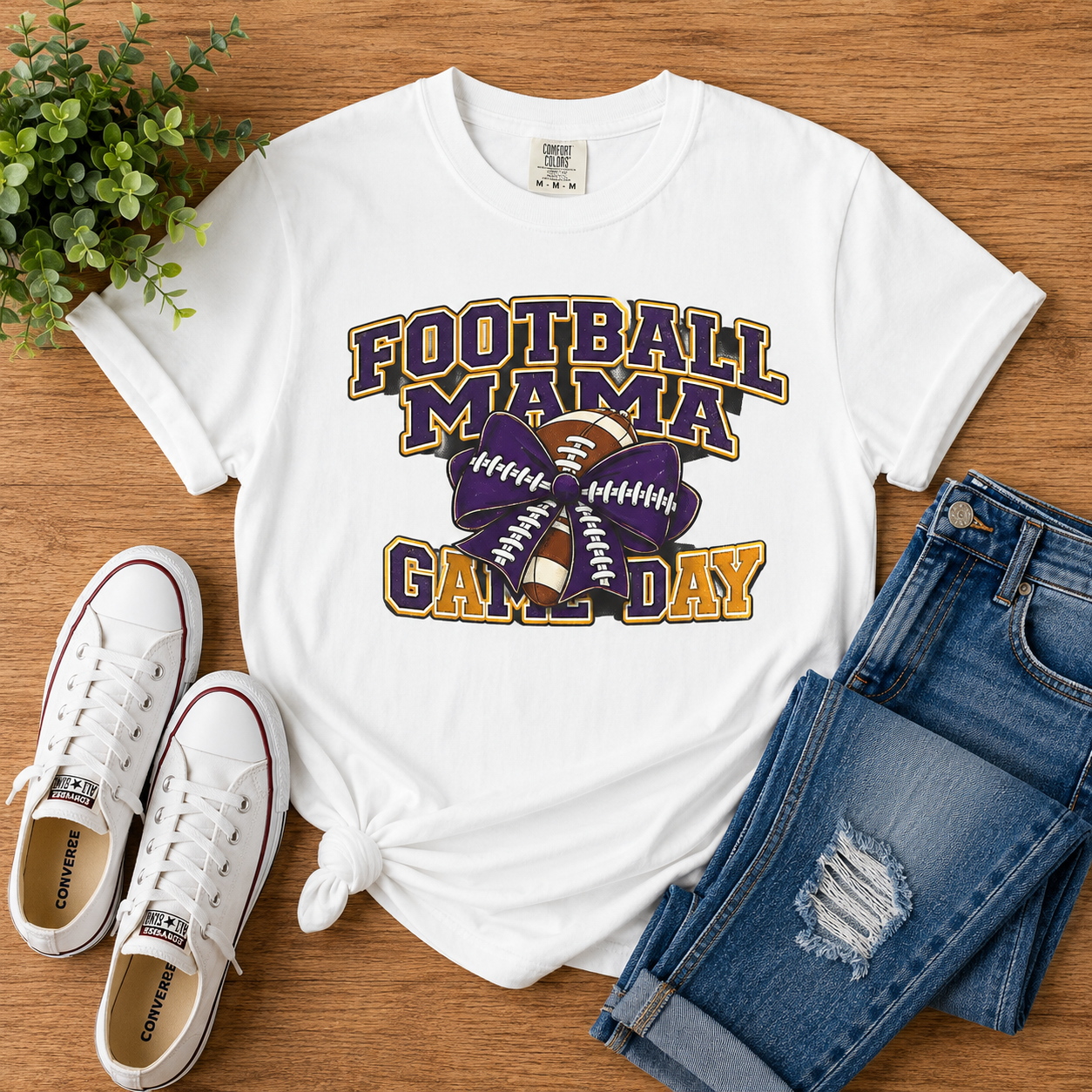 Queen Creek Bulldogs Football Mama Game Day T-Shirt | Football Mom Spirit Tee