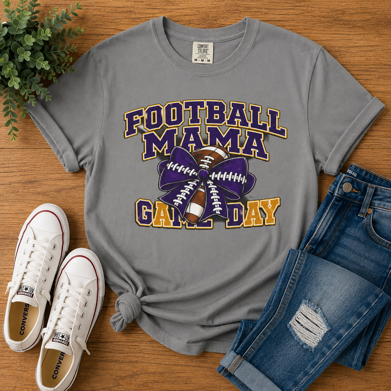 Queen Creek Bulldogs Football Mama Game Day T-Shirt | Football Mom Spirit Tee