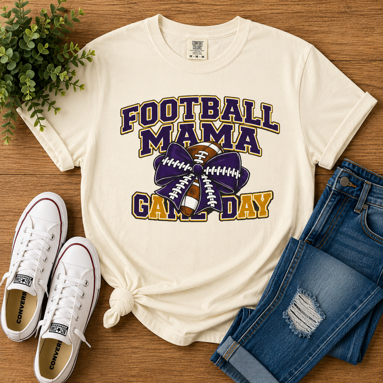 Queen Creek Bulldogs Football Mama Game Day T-Shirt | Football Mom Spirit Tee