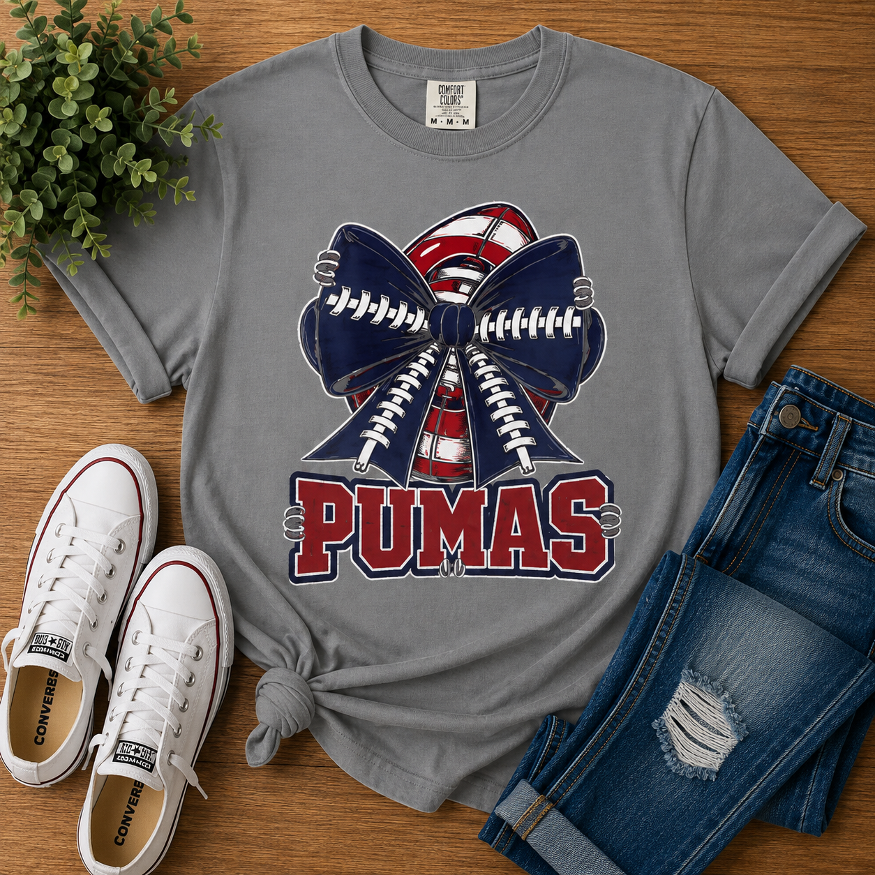 Perry High School Pumas Football Mama Game Day T-Shirt
