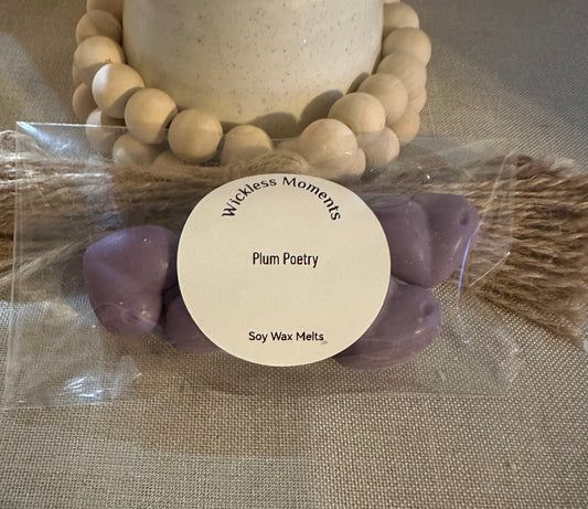 Plum Poetry Soy Wax Heart Melts