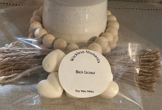 Black Coconut Soy Wax Heart Melt 5ct.