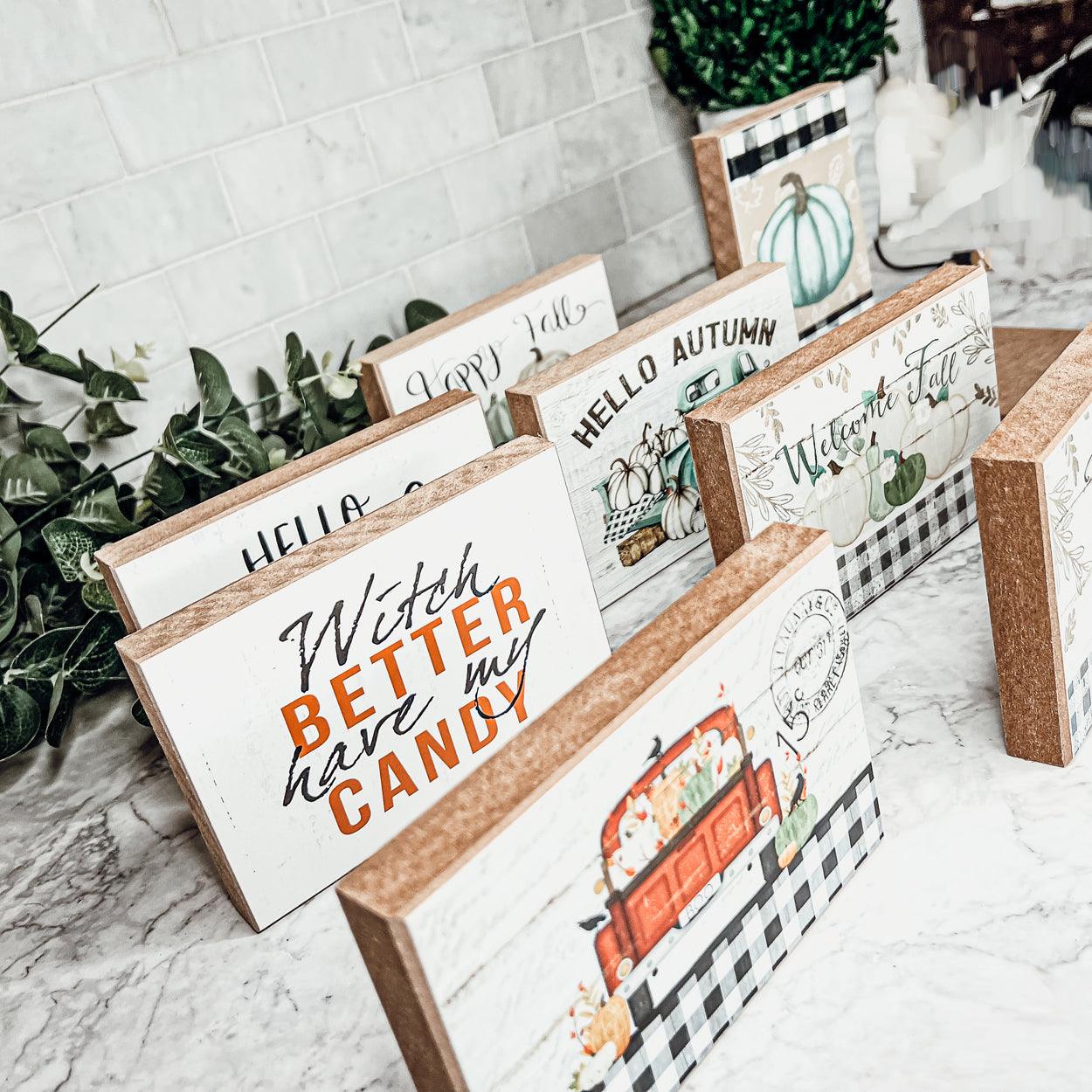 Hello Pumpkin Farmhouse Tiered Tray Sign