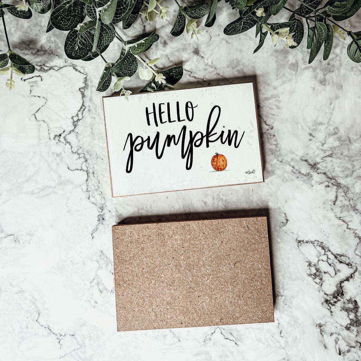 Hello Pumpkin Farmhouse Tiered Tray Sign